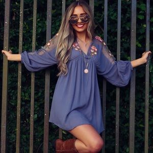 Small “Eyes on you” dusty blue dress